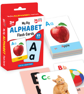 Little Berry Big ALPHABET Flash Cards for Kids (32 Cards) | Fun Learning Toy for 2-6 years