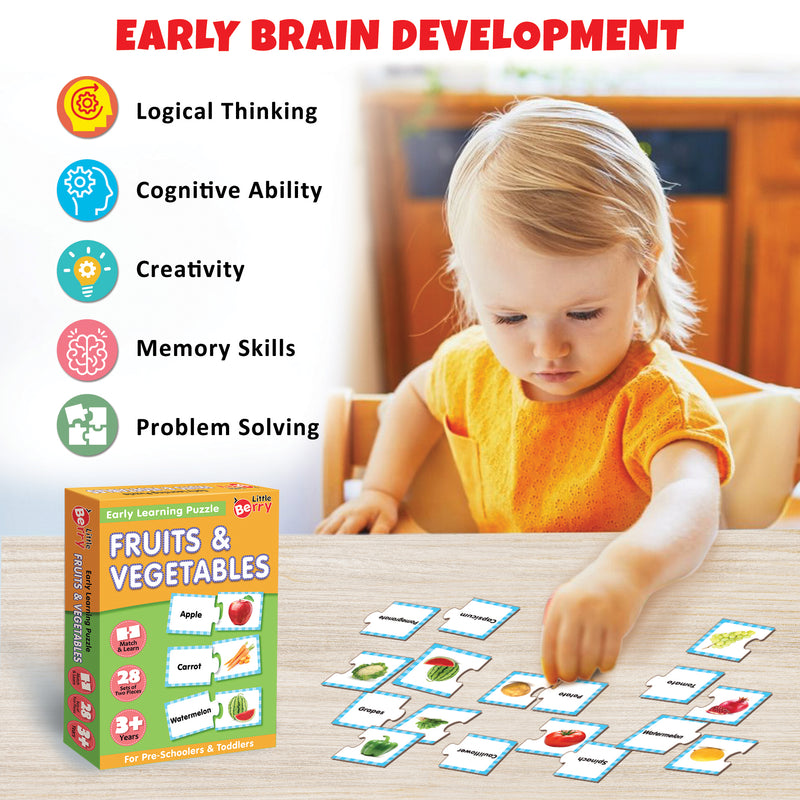 Little Berry Fruits & Vegetables Early Learning Puzzle Game for Kids 2+ Years - Learning Toy