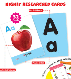 Little Berry Big ALPHABET Flash Cards for Kids (32 Cards) | Fun Learning Toy for 2-6 years