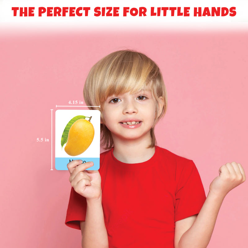 Little Berry Big Flash Cards for Kids (Set of 2): Fruits and Vegetables - 64 Cards