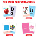 Little Berry My First Flash Cards for Kids (Set of 3): ABC, Number, Shape & Colour - 108 Card