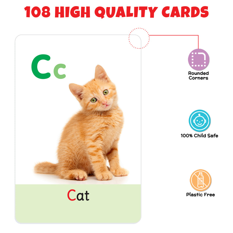 Little Berry My First Flash Cards for Kids (Set of 3): ABC, Number, Shape & Colour - 108 Card