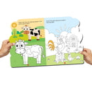 Farm Activity and Colouring Book- Die Cut Animal Shaped Book : Interactive & Activity Children Book by Dreamland Publications 9789394767591