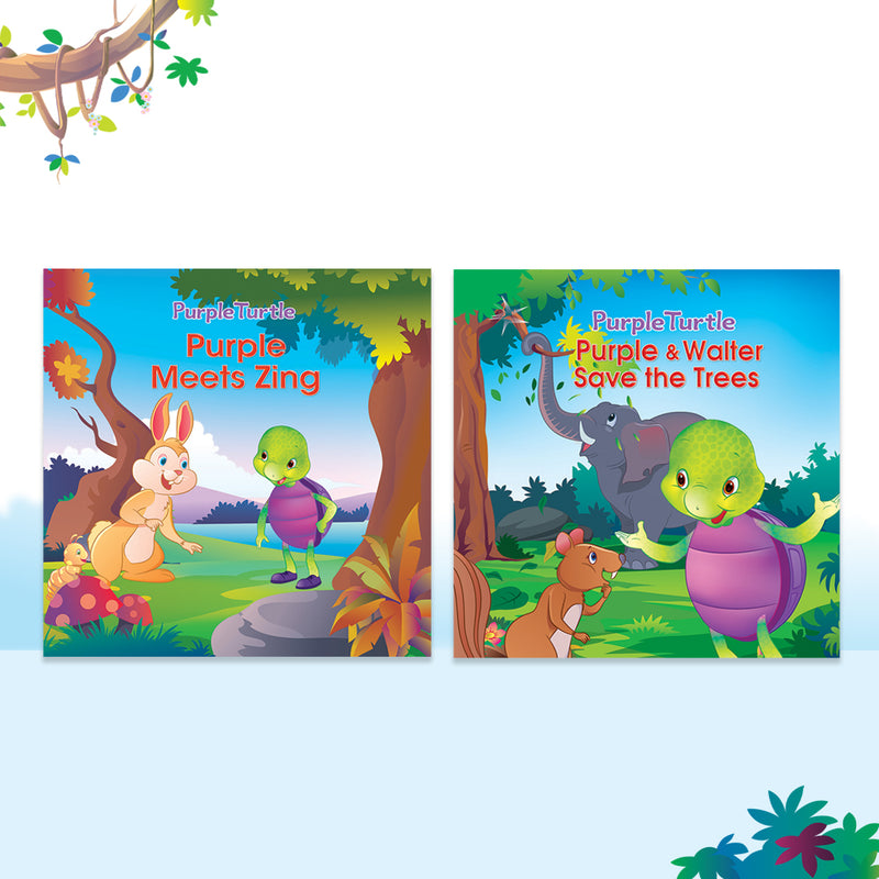 Story Books for Kids (Set of 2 Books) Purple Meets Zing, Purple walter save the trees