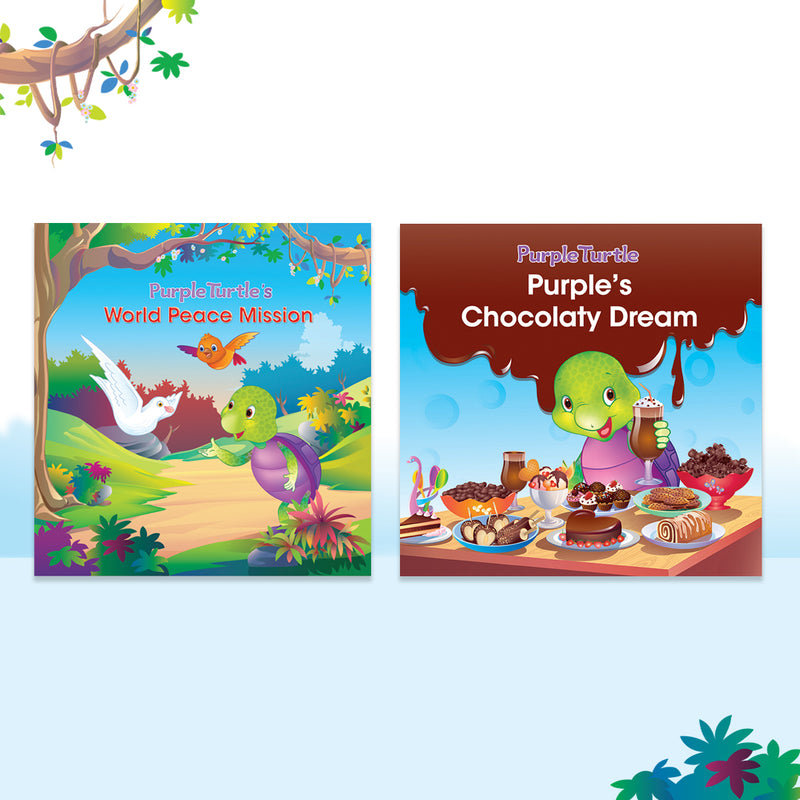 Story Books for Kids (Set of 2 Books) World Peace Mission, Purple's Chocolaty Dream