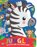 Jungle Activity and Colouring Book- Die Cut Animal Shaped Book : Interactive & Activity Children Book by Dreamland Publications 9789394767560