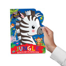 Jungle Activity and Colouring Book- Die Cut Animal Shaped Book : Interactive & Activity Children Book by Dreamland Publications 9789394767560